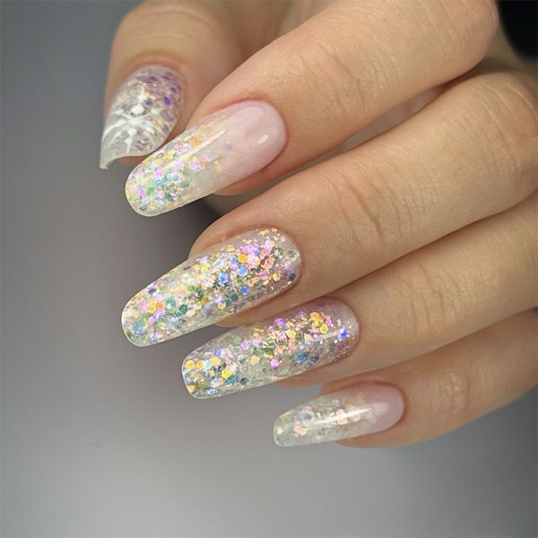 Nailixa® Frosted Sparkle – White Glitter Builder Gel UV/LED