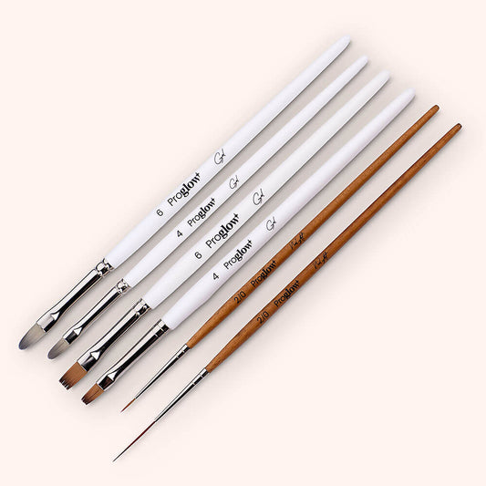 Essentials Brush Set – Premium Nail Art Brushes (6 pcs)