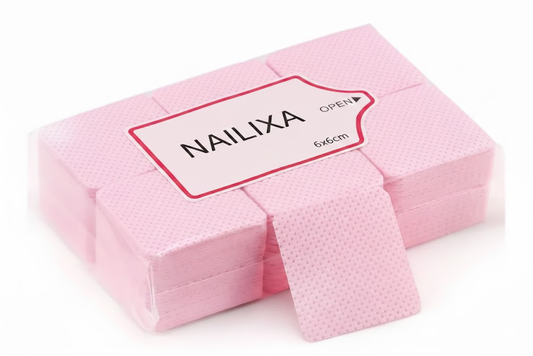 Nailixa™ Lint-Free Nail Wipes – 6x6cm (Pink)